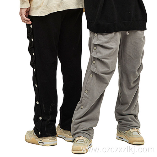 Spring New Pleated Breasted Loose Sweatpants